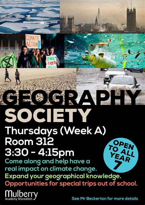 Geography Society Poster Mulberry Academy Shoreditch
