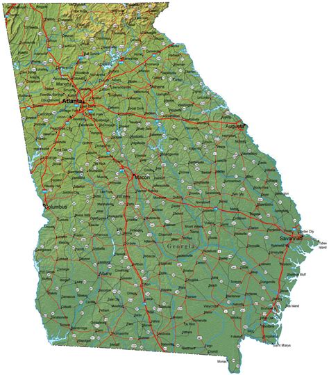 Georgia Landforms Map