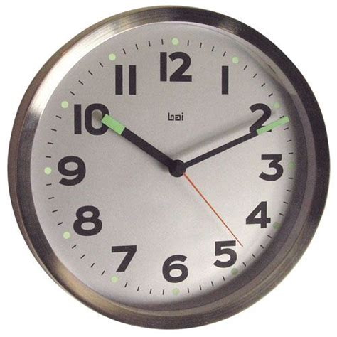 Silver 10 Inch Brushed Stainless Steel Wall Clock Wall Clock Retro