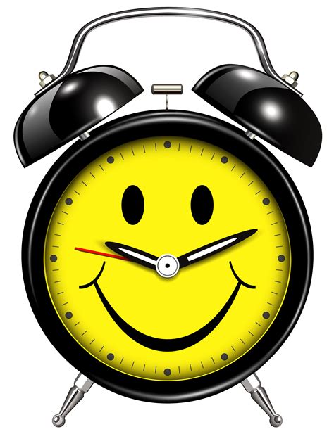 Cartoon alarm clock with cup of coffee ringing. Smiling Alarm Clock PNG Clip Art - Best WEB Clipart