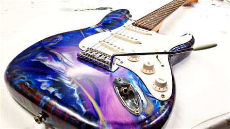 Custom Resin Painting An Electric Guitar Youtube
