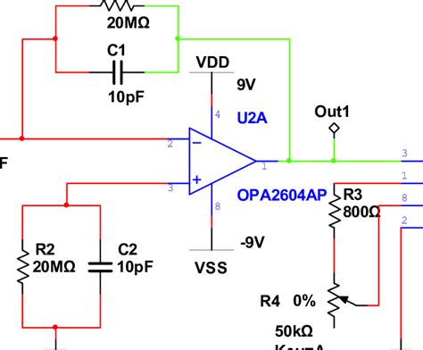 The Schematic Of Signal Conditioning Circuit In Multisim Simulator