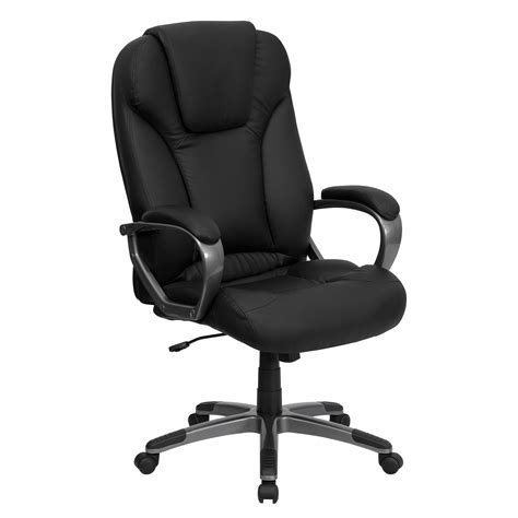 Lancaster Home Executive High Back Black Leather Office Chair