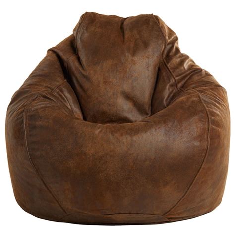 Adult Pear Faux Leather Tobacco Solid Beanbag Chair Bean Bag Chairs