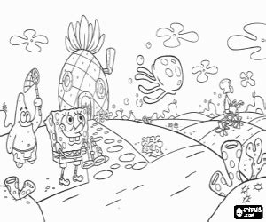 Coloring pages for kids spongebob smiling973d. spongebob pineapple coloring pages | Kerra