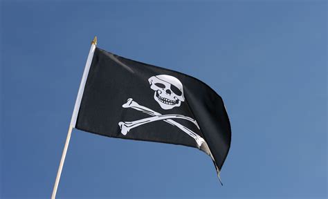 Hand Waving Flag Pirate Skull And Bones 12x18 Royal Flags
