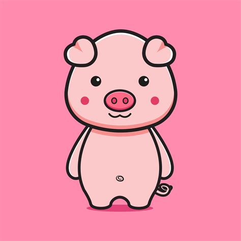 Cute Pig Cartoon Icon Illustration 3124786 Vector Art At Vecteezy