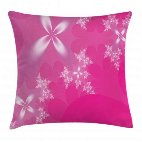 Hot Pink Throw Pillow Cushion Cover Vibrant Floral Arrangement On An