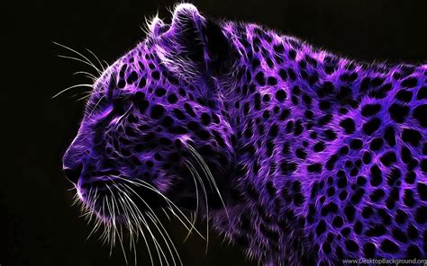 Purple Tiger With Black Dots Artistic Wallpapers Desktop Background