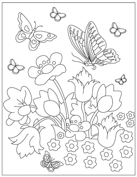 Mariposas Y Flores Para Colorear Imprimir E Dibujar Coloringonlycom