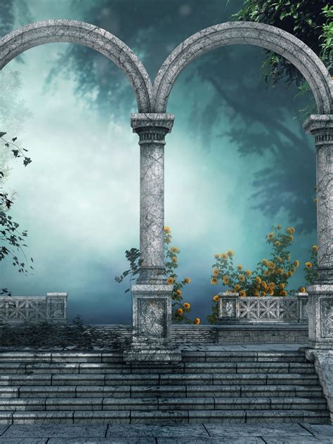 Arch Forest Gate Door 3d Wallpaper 1536x2048