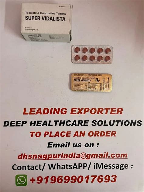 Erectile Dysfunction Medicine Super Vidalista Tablet Exporter From Nagpur