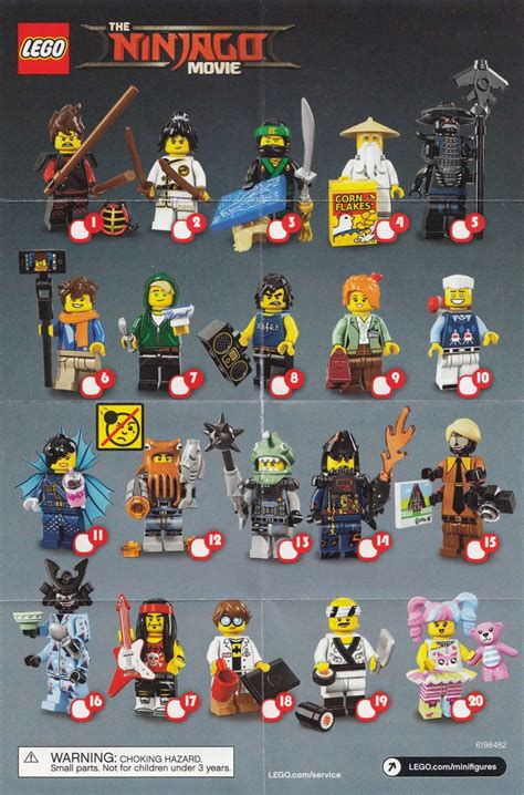 Lego Ninjago Minifigures Collector Guide List Checklist Insert Kids Time