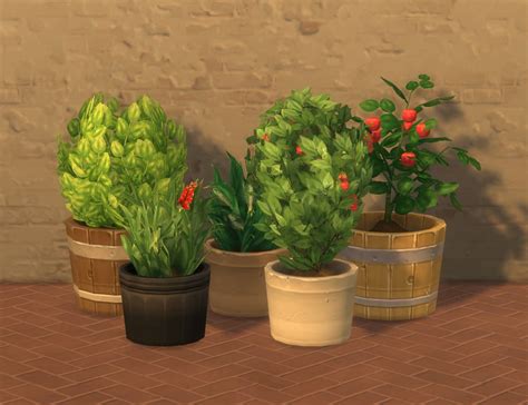 Mod The Sims Modular Flower Shrubs Pot