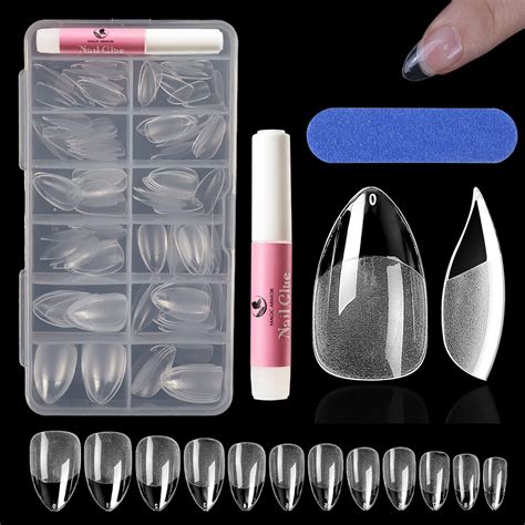 MAGIC ARMOR 120pcs Courtes Amande Faux ongles avec Colle à Ongles Set