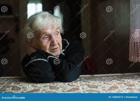 Lonely Sad Old Woman Portrait Stock Photo Image Of Alone Pain