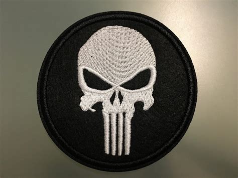 Punisher Skull Patch Embroideed Iron On Patch 3 Uk