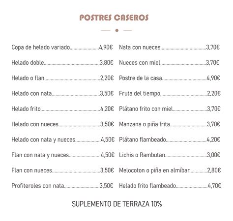 Arriba 69 Imagen Menu De Postres Thcshoanghoatham Badinh Edu Vn