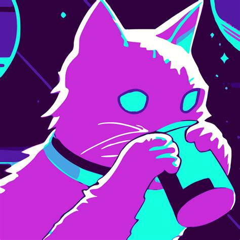 Vaporwave Cat Drinking In Space By Thecenters On Deviantart