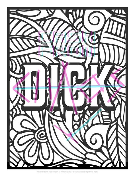 Swear Words Adult Coloring Sheets Funny Printable Etsy