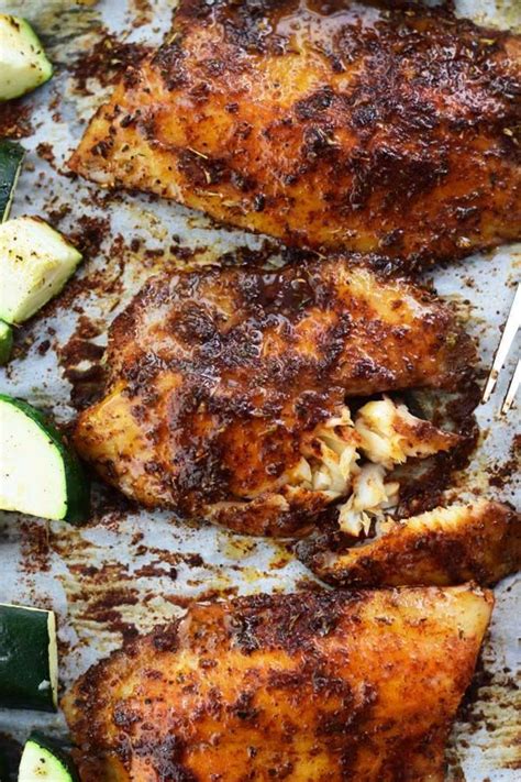 But while tilapia is often underrepresented in culinary circles, it's actually the fourth most commonly purchased type of seafood in the united states. Sheet Pan Baked Blackened Tilapia With Zucchini | Recipe ...