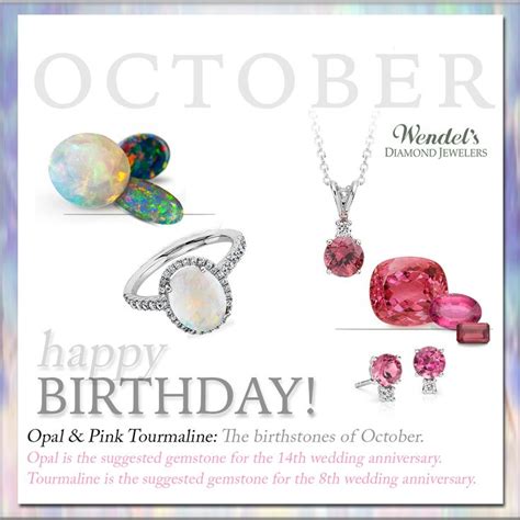 October Has Two Beautiful Birthstones Opal And Pink Tourmaline Which