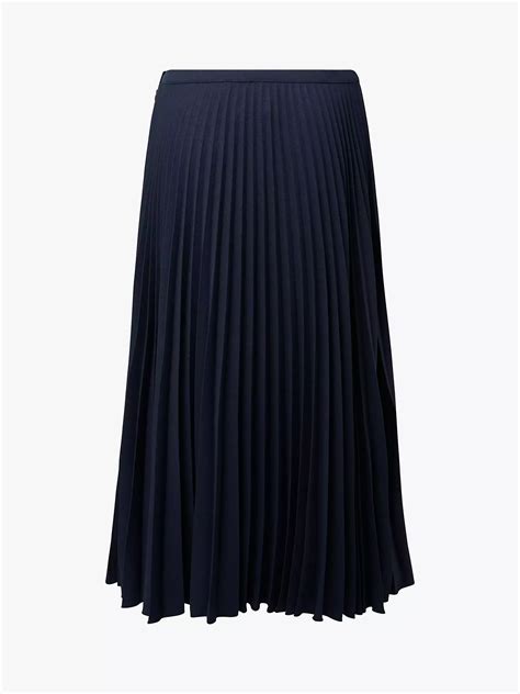 Finery Lottie Pleated Midi Skirt Navy At John Lewis And Partners