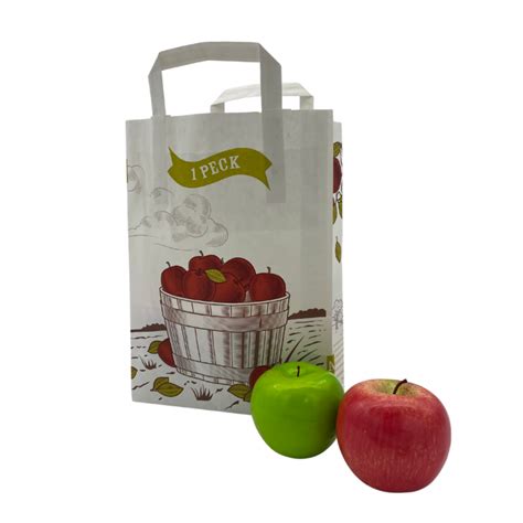 10lb Paper Apple Bag 2 Handle Wellington Produce Packaging