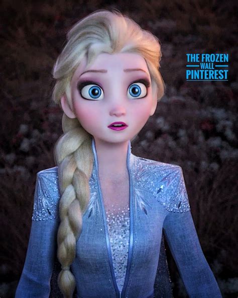 an animated frozen princess with long hair and blue eyes