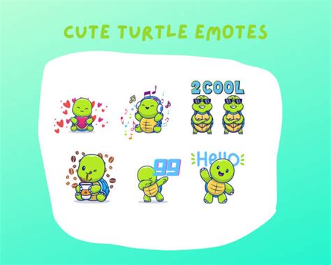 Cute Turtle Emotes Etsy