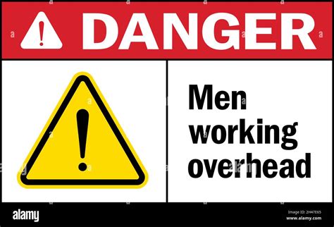 Men Working Overhead Sign Danger Sign Warehouse Safety Signs And