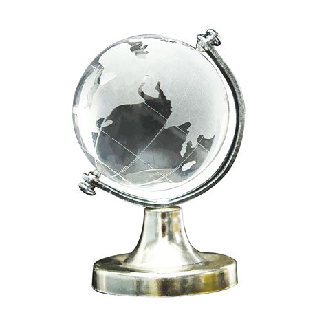 Hot Sale Crystal Glass Frosted World Globe Stand Paperweight Home Desk Wedding Decorate In
