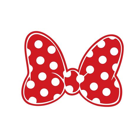 Minnie Mouse Polka Dot Bow Walt Disney Graphics SVG Dxf EPS Png Cdr Ai Pdf Vector Art Clipart