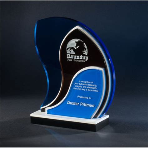 Tri Color Wave Crystal Award Corporate Trophies