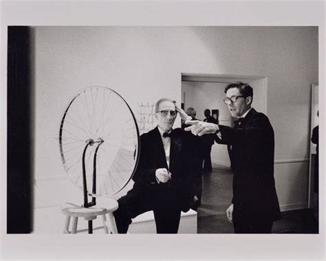 JULIAN WASSER Duchamp With Walter Hopps Pointing Duchamp Retrospective