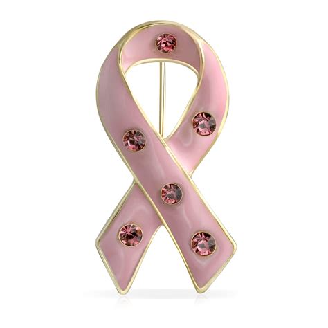 Bling Jewelry Crystal Accent Enamel Pink Ribbon Support The Cause Breast Cancer Survivor