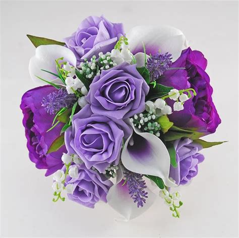 Brides Purple Peony Calla Lily Rose And Lilly Of The Valley Wedding