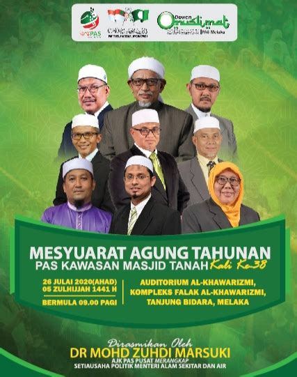 Pengumuman : Mesyuarat Agung PAS Kawasan Masjid Tanah kali ke-38