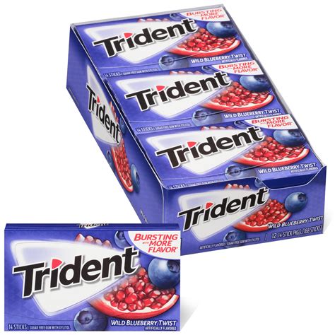 Trident Wild Blueberry Twist Sugar Free Gum Made With Xylitol 12