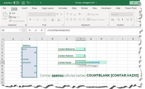 Microsoft Excel Fun Es De Contagem De Valores No Excel
