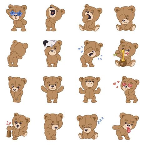Teddy Bear Stickers For Imo On Behance Dibujos De Osos Osos Pandas Dibujo Osos De Peluche