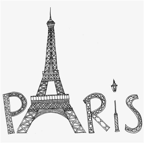 Eiffel Tower Silhouette Png Transparent Image Cute Paris Coloring