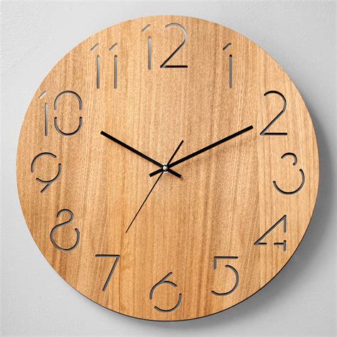 Buy Real Wood Wall Clock 18 Inch Battery Operated Handmade No Tick