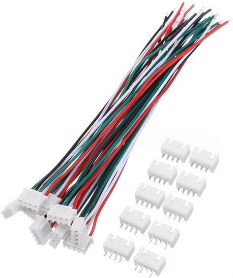 Lot de 10 connecteurs JST XH à 4 broches 2 54 mm 24 AWG avec câble de