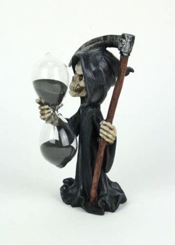 Times Up Gothic Grim Reaper Decorative Statue With Hourglass Sand