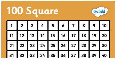 Hundred Number Square Primary Resources Primary Resources Sticker