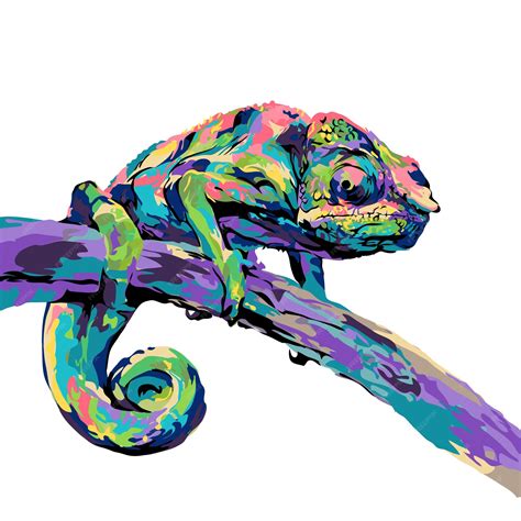 Premium Vector Vector Illustration Colorful Chameleon