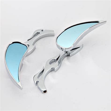 Online Best Choice 2x Universal Chrome Motorcycle Cruiser Teardrop Side Rear View Mirrors 8mm