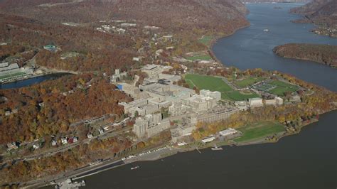 6k Stock Footage Aerial Video Of Flying By West Point Military Academy