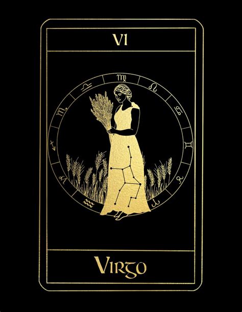Virgo Tarot Card Foil Print Etsy